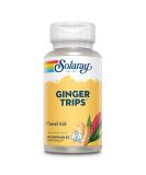 SOLARAY Ginger Trips Travel Aid - Root Extract Chewables for Healthy Digestive Support - 60 Count with Honey, Stevia & Molasses - Buy Online on GoSupps.com