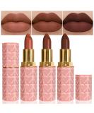 3 Pcs Matte Velvet Lipstick Set for Women - Long Lasting Waterproof Natural Makeup - Labiales Magicos 24 Horas N04+N05+N06 - Buy Online on GoSupps.com