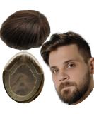 Real Hair Toupet for Men - Yanahair Smooth Thin French Tip Wigs | Natural Hairline Poly Skin System - European Wig in #2 Deep Brown (10x8) - Buy Online on GoSupps.com