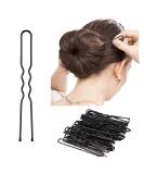 ND U-shaped Hairpins 100pcs Metal Blonde Bobby Hair Styling Pins Hair Accessories Hairdressing Salon for Women Girls Black - Buy Online on GoSupps.com