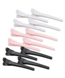 BAHABY 12 Pcs Non-Slip Plastic Duck Billed Hair Clips for Styling - Black/White/Pink | Perfect for Deep Conditioning, Blow Drying, Cutting, Coloring, and Styling - Buy Online on GoSupps.com