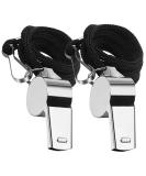 Shubeeieumi Stainless Steel Whistle Set - 2 Loud Sport Pipes with Lanyard for Dog Training & School Sports - Buy Online on GoSupps.com