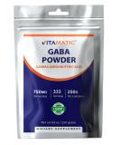 Vitamatic Gamma Aminobutyric Acid Powder 750 mg - GABA Supplement - 250g | 333 Servings for Optimal Health | International Shipping Available - Buy Online on GoSupps.com