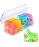 Zoksi Weekly Pill Organizer 2 Times a Day Rainbow 7 Day Am Pm Pill Box Daily Am Pm Pill Organizer 7 Day Portable Vitamin Pill Case Weekly Pill Box for Fish Oils Vitamin Supplement A White Shell - Buy Online on GoSupps.com