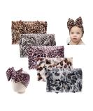 Nishine 5PCS Baby Girls Soft Leopard Hair Turban Head Wraps - Kids Stretchy Knotted Bows Headband for Children - Buy Online on GoSupps.com