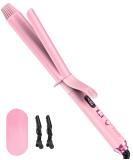 Long Barrel Curling Iron 1.25 Inch Ceramic with Argan Oil & Keratin 11 Temp Settings Clips & Pad Perfect for Thin Hair - Pink - Buy Online on GoSupps.com