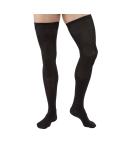 Relief 30-40 mmHg Closed Toe Thigh High Support Sock with Silicone Top Band Size: Medium, Color: Black Medium Black - Buy Online on GoSupps.com