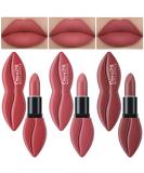 3Pcs Nude Pink Mauve Brown Matte Velvet Lipstick Set - Long Lasting Waterproof Smudge Proof 24-Hour Matte Lipstick - Lip Stain Makeup Set for Women - Buy Online on GoSupps.com