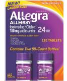 Allegra 24 Hour Indoor and Outdoor Allergy Relief 180mg 55 Tablets Pack of 2 (110 ct.) - Buy Online on GoSupps.com