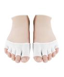 Exceart 4 couples toe F tlingen socks open five half toe socks invisible sports socks yoga socks vested socks women non -wound pilates ballet dance toe protection - white - Buy Online on GoSupps.com