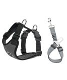 Buy Slowton Dog Harness with Seat Belt - Breathable Latex Puppy Safety Harness for Car & Everyday Sports (Dark Gray Large) - Buy Online on GoSupps.com