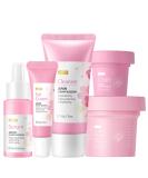 Sakura Skin Care Set - 5-Piece Face Care Gift Set for Women & Teens | Moisturizer Cleanser Serum Eye Cream & Mud Mask - Buy Online on GoSupps.com