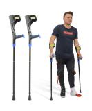 BigAlex Forearm Crutches for Adults - Lightweight Adjustable Arm Crutch with Soft Handle and Non-Slip Base - Blue (1 Pair) - Buy Online on GoSupps.com