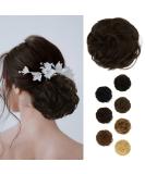 BARSDAR 100% Real Hair Tie Extensions - 32g Curled Messy Bun Hair Part Updos - Dark Brown - Premium Quality Hair Extensions for Women & Girls - Buy Online on GoSupps.com