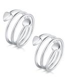 Jecanori Adjustable Copper Magnetic Lymphatic Drainage Rings - Silver Love Heart Gift - Buy Online on GoSupps.com