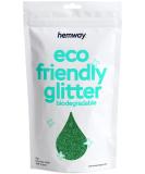 Hemway Eco Friendly Biodegradable Glitter 100g - Vegan Cosmetic Safe Sparkle for Face Eyeshadow Body Hair Nail & Festivals - Emerald Green - Buy Online on GoSupps.com