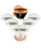 6+1 Pieces Triangle Powder Puff Set with Kabuki Foundation Brush | Soft Velour Face and Body Makeup Puffs | Wet Dry Makeup Tool - White - Buy Online on GoSupps.com