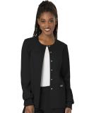 Cherokee Workwear Revolution Soft Stretch Snap Front Scrub Jacket for Women - Large, Black | WW310 - Buy Online on GoSupps.com