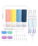 MQVXT 18-Piece Silicone Travel Bottle Set - 100ml Leak-Proof Containers for Shampoo Lotion and Liquids - Perfect for International Travel - Buy Online on GoSupps.com
