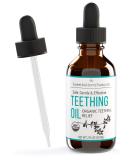 Certified Organic Teething Oil - Natural Vegan Botanical Ingredients - Baby Teething Relief - 2 oz Glass Dropper Bottle - Buy Online on GoSupps.com