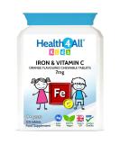 Health4All Kids Iron Chewable 120 Tablets Learning and Growth Support. Vegan Iron Supplement for Children. 120 count (Pack of 1) - Buy Online on GoSupps.com