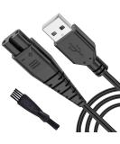Compatible Charger Cable for Hatteker Beard Trimmers - 1.5M USB Shaver Replacement Lead with Cleaning Brush - Buy Online on GoSupps.com