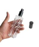 Refillable Glass Perfume Spray Bottle 50ml - Travel Essential Oil & Makeup Tool - Black Closure - Perfect Gift - Buy Online on GoSupps.com