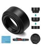 62mm Universal Collapsible Lens Hood with Lens Cap for Canon Nikon Sony Pentax Olympus Fuji Camera - Buy Online on GoSupps.com