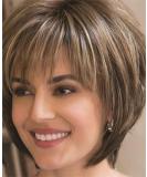 3ZH Triumph Wigs Human Hair Short Wig Pixie Charming Style Short Wave Bob Wig Wig with Bangs for White Women Natural Look Curly Hair Wig Wigs - Buy Online on GoSupps.com