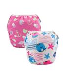 ALVABABY Swim Diapers 2pcs Baby Toddler Infant Snap One Size Reusable Adjustable Baby Shower Gifts Baby Girl SW09-10 01 Fish & Sailboat Small (Pack of 2) - Buy Online on GoSupps.com