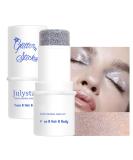 Buy Waterproof Mermaid Face Body Glitter Stick - #06 Silver Fine Glitter for Eyes Hair & Lips | Sparkling Makeup Gel - Buy Online on GoSupps.com