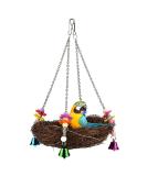 Buy Parrot Hammock Swing Toys - Rattan Hanging Nest for Conures & Macaws | Perfect Bird Play Swing with Bells - Buy Online on GoSupps.com