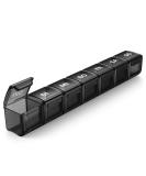 Tablet Box 7 Days Easy Open Pill Organizer with 7 Compartments Moisture-Resistant Medication Doser for Vitamins & Supplements (Black) - Buy Online on GoSupps.com
