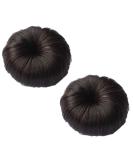2 Pcs Dark Brown Synthetic Hair Bun Clips for Baby Girls - Chignon Donut Bun & Ponytail Wig Hairpiece - Buy Online on GoSupps.com