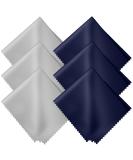 High-Quality Microfiber Cleaning Cloths - 6 Pack (15x18cm) for Glasses Camera Lenses & Screens - Marine & Gray - Buy Online on GoSupps.com