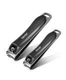 BEZOX Sturdy Comfortable Nail Clipper Set Stainless Steel Ergonomic Ultra Sharp Nail File Cutter Fit for Seniors Adult and Kids Fingernail and Toenail Black - Buy Online on GoSupps.com