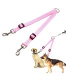 Dual Dog Leash with Splinter Stop - Adjustable Training Leash for Small Medium & Large Dogs - Perfect for Jogging & Hiking (Pink) - Buy Online on GoSupps.com