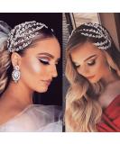 ULAPAN Rhinestone Wedding Headband Bridal Headpiece Handmade Silver Accessories for Bride and Bridesmaid - Buy Online on GoSupps.com