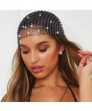JEAIRTS Rhinestone Mesh Headband Sparkly Wide Head Scarfs Stretchy Crystal Nightclub Headwrap Rave Costume Hair Accessories for Women and Girls (1-Black) - Buy Online on GoSupps.com