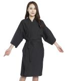 Kimono Style Salon Client Gown - 43 Inch Long (Black) | Hair Salon Smocks Capes - Buy Online on GoSupps.com