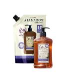 A LA MAISON Lavender Aloe Liquid Hand Soap & Eco-Friendly Refill Pouch Combo Biodegradable Natural & Paraben Free 16oz + 1L - Buy Online on GoSupps.com