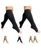 Open Toe 15-20 mmHg Plus Size Compression Socks for Extra Wide Calf - Black (2 Pairs 2X-Large) - International Shipping - Buy Online on GoSupps.com
