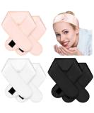 Satin Spa Headband Set - 6 Pieces | Silk Hair Wrap for Women & Girls | Adjustable Satin Hairband for Sleep, Makeup, Skincare | Pink, Black, White - Buy Online on GoSupps.com