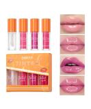 4 Colors Fat Lip Oil Drip - Hydrating Lip Gloss & Oil with Big Brush Head | Moisturizing Non-Sticky & Vegan - Plumping Transparent Lip Glaze (SET A - Buy Online on GoSupps.com