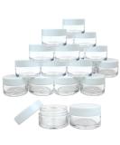 Beauticom 36 Pieces 20G/20ML Round Clear Jars with White Lids - BPA Free for Lotions Creams Toners Lip Balms & Makeup Samples - Perfect for International Shipping - Buy Online on GoSupps.com