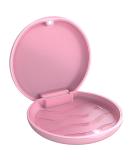 Dnom Dose of Bite: Premium Denture Container & Prosthesis Box - Pink Round with Silicone Mat - Buy Online on GoSupps.com