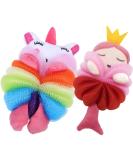 FRCOLOR 2pcs Kids Bath Balls - Exfoliating Mermaid Loofah Scrubber Sponge for Children's Shower & Bath Time - Buy Online on GoSupps.com