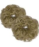 OMGREAT 2PCS Thick Updo Messy Hair Buns Curly Wavy Ponytail Extensions - Ash Blonde Color - Hair Scrunchies for Women and Girls - Buy Online on GoSupps.com