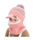 Uniyoung Baby Winter Hat Scarf with Ear Flaps | Toddler Girls Boys Hood Balaclava | Fleece Lining Knit Beanie with Pompom | Ski Snow Cap | Pink, 1-5 Years - Buy Online on GoSupps.com