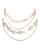Yueton 2pcs Fashion Hollow Out Leaves Gold Chain Alligator Hair Clips - Bride Headwear Accessory - Buy Online on GoSupps.com